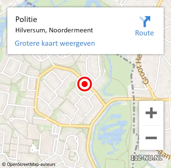 Locatie op kaart van de 112 melding: Politie Hilversum, Noordermeent op 22 oktober 2019 14:02