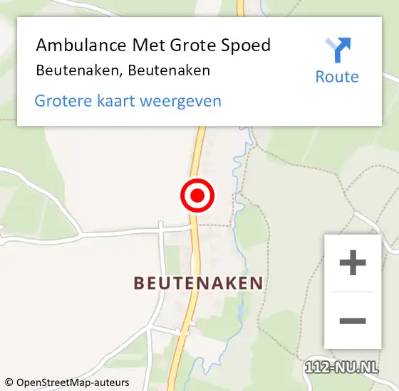 Locatie op kaart van de 112 melding: Ambulance Met Grote Spoed Naar Beutenaken, Beutenaken op 17 april 2014 13:20