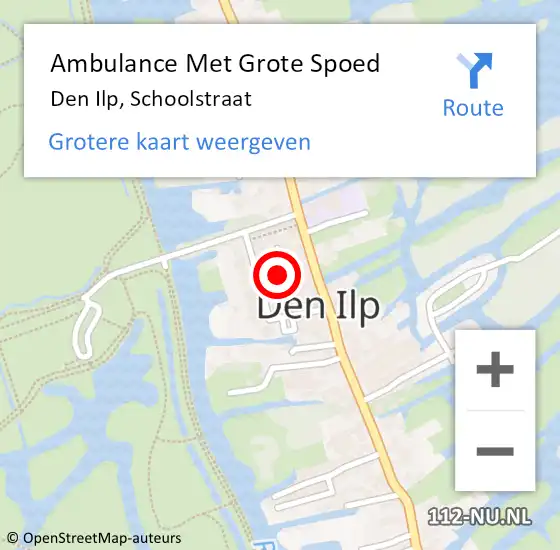 Locatie op kaart van de 112 melding: Ambulance Met Grote Spoed Naar Den Ilp, Schoolstraat op 22 oktober 2019 16:23