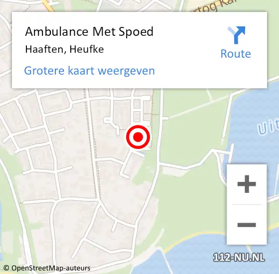 Locatie op kaart van de 112 melding: Ambulance Met Spoed Naar Haaften, Heufke op 22 oktober 2019 16:49