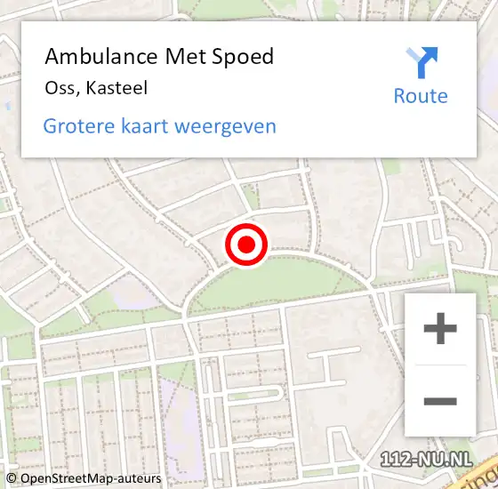 Locatie op kaart van de 112 melding: Ambulance Met Spoed Naar Oss, Kasteel op 17 april 2014 13:26