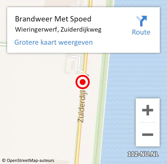 Locatie op kaart van de 112 melding: Brandweer Met Spoed Naar Wieringerwerf, Zuiderdijkweg op 22 oktober 2019 17:34