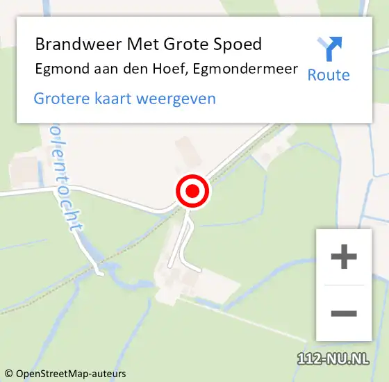 Locatie op kaart van de 112 melding: Brandweer Met Grote Spoed Naar Egmond aan den Hoef, Egmondermeer op 22 oktober 2019 18:19