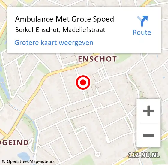 Locatie op kaart van de 112 melding: Ambulance Met Grote Spoed Naar Berkel-Enschot, Madeliefstraat op 22 oktober 2019 18:19