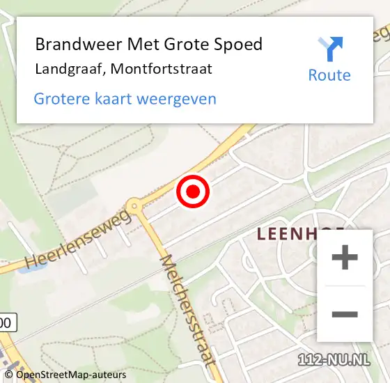 Locatie op kaart van de 112 melding: Brandweer Met Grote Spoed Naar Landgraaf, Montfortstraat op 22 oktober 2019 18:32