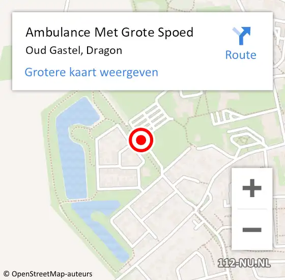 Locatie op kaart van de 112 melding: Ambulance Met Grote Spoed Naar Oud Gastel, Dragon op 22 oktober 2019 19:08