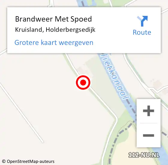 Locatie op kaart van de 112 melding: Brandweer Met Spoed Naar Kruisland, Holderbergsedijk op 22 oktober 2019 20:32