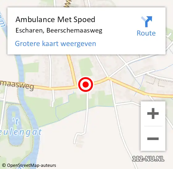 Locatie op kaart van de 112 melding: Ambulance Met Spoed Naar Escharen, Beerschemaasweg op 22 oktober 2019 21:52