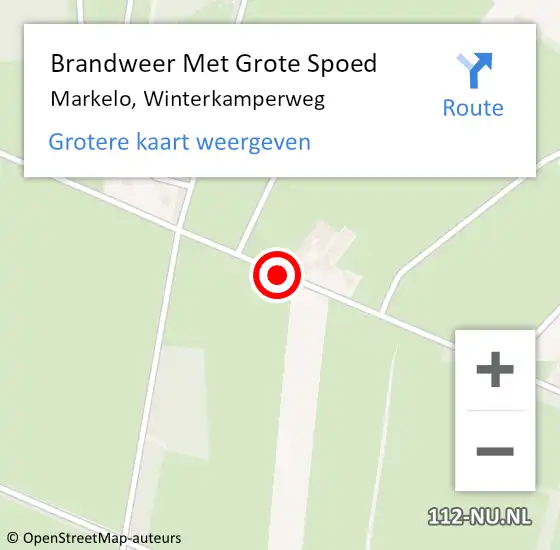 Locatie op kaart van de 112 melding: Brandweer Met Grote Spoed Naar Markelo, Winterkamperweg op 22 oktober 2019 22:15