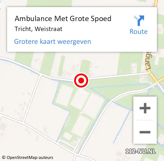 Locatie op kaart van de 112 melding: Ambulance Met Grote Spoed Naar Tricht, Weistraat op 22 oktober 2019 22:52