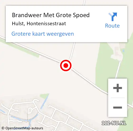 Locatie op kaart van de 112 melding: Brandweer Met Grote Spoed Naar Hulst, Hontenissestraat op 23 oktober 2019 00:08