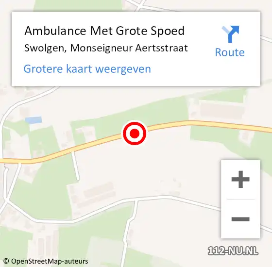 Locatie op kaart van de 112 melding: Ambulance Met Grote Spoed Naar Swolgen, Monseigneur Aertsstraat op 17 april 2014 13:58