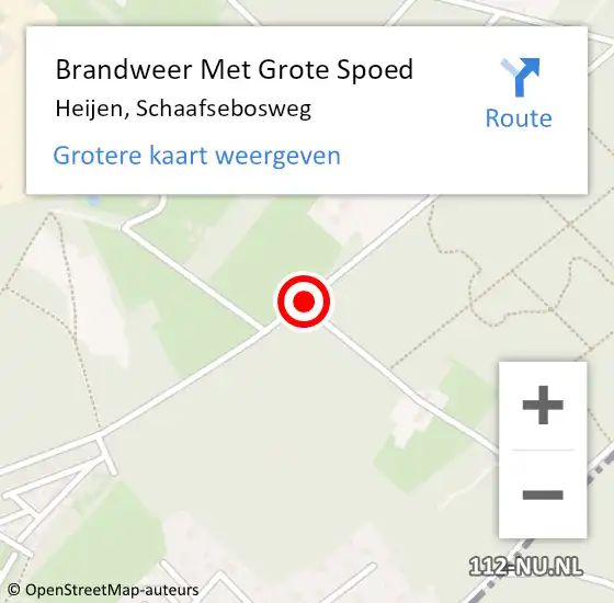 Locatie op kaart van de 112 melding: Brandweer Met Grote Spoed Naar Heijen, Schaafsebosweg op 23 oktober 2019 02:28