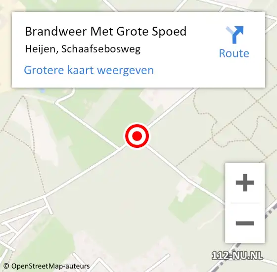 Locatie op kaart van de 112 melding: Brandweer Met Grote Spoed Naar Heijen, Schaafsebosweg op 23 oktober 2019 02:29