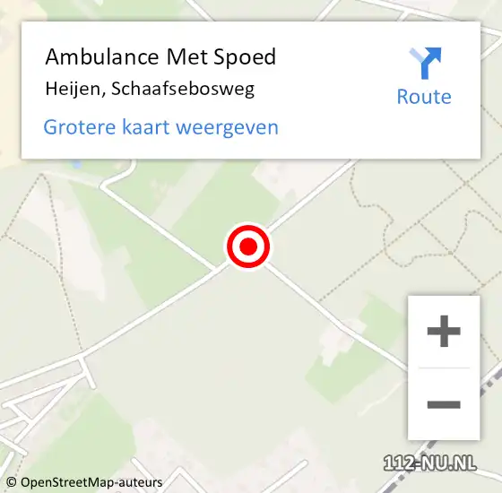 Locatie op kaart van de 112 melding: Ambulance Met Spoed Naar Heijen, Schaafsebosweg op 23 oktober 2019 02:31