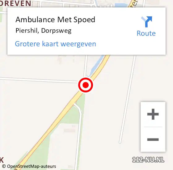 Locatie op kaart van de 112 melding: Ambulance Met Spoed Naar Piershil, Dorpsweg op 23 oktober 2019 02:57