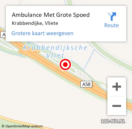 Locatie op kaart van de 112 melding: Ambulance Met Grote Spoed Naar Krabbendijke, Vliete op 23 oktober 2019 07:14