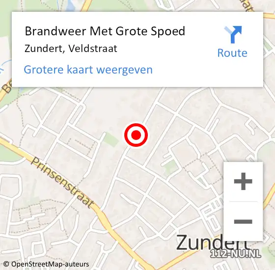 Locatie op kaart van de 112 melding: Brandweer Met Grote Spoed Naar Zundert, Veldstraat op 23 oktober 2019 08:20