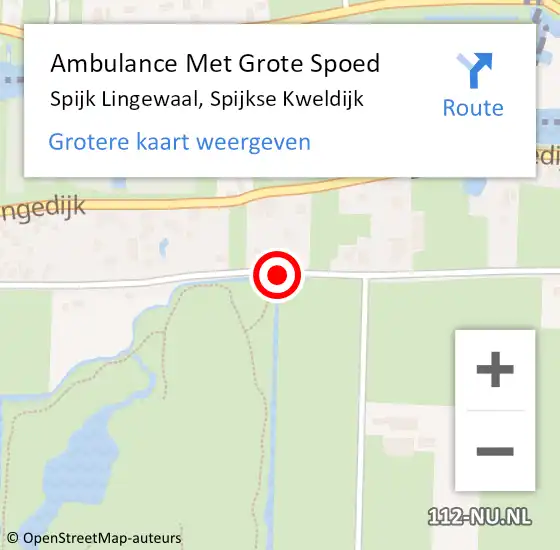 Locatie op kaart van de 112 melding: Ambulance Met Grote Spoed Naar Spijk Lingewaal, Spijkse Kweldijk op 23 oktober 2019 09:02