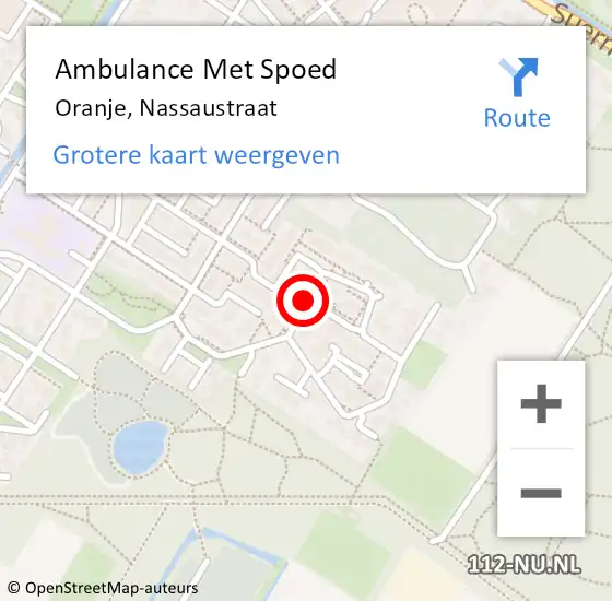 Locatie op kaart van de 112 melding: Ambulance Met Spoed Naar Oranje, Nassaustraat op 23 oktober 2019 09:24