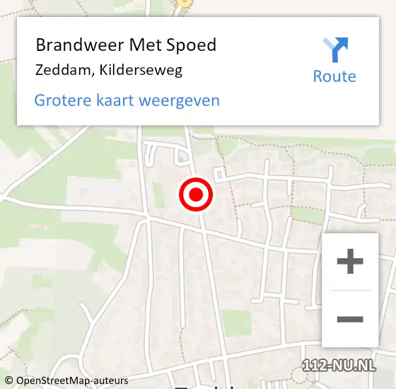 Locatie op kaart van de 112 melding: Brandweer Met Spoed Naar Zeddam, Kilderseweg op 23 oktober 2019 09:39