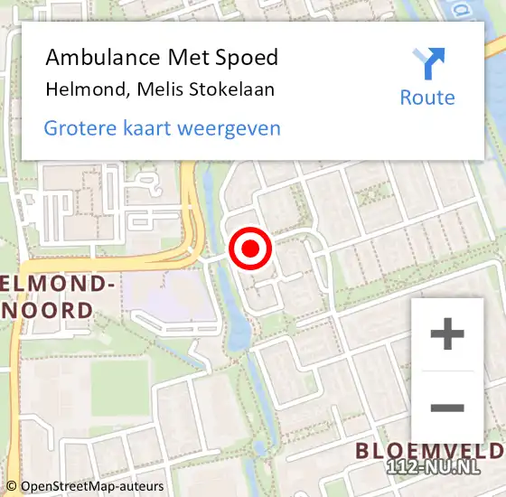 Locatie op kaart van de 112 melding: Ambulance Met Spoed Naar Helmond, Melis Stokelaan op 23 oktober 2019 09:53