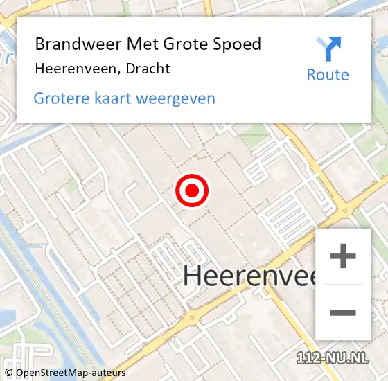 Locatie op kaart van de 112 melding: Brandweer Met Grote Spoed Naar Heerenveen, Dracht op 23 oktober 2019 09:55