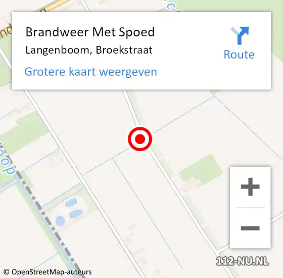 Locatie op kaart van de 112 melding: Brandweer Met Spoed Naar Langenboom, Broekstraat op 23 oktober 2019 10:29