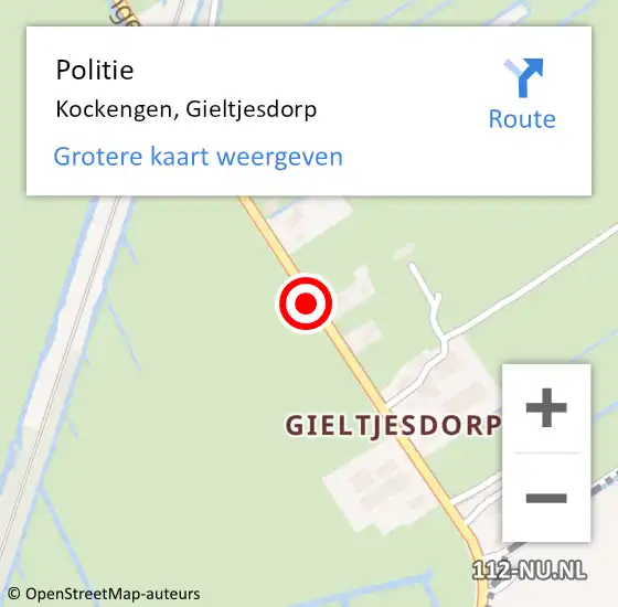 Locatie op kaart van de 112 melding: Politie Kockengen, Gieltjesdorp op 23 oktober 2019 11:15