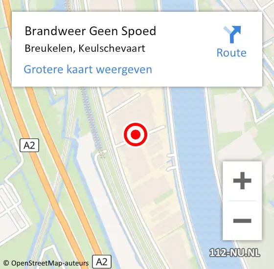 Locatie op kaart van de 112 melding: Brandweer Geen Spoed Naar Breukelen, Keulschevaart op 23 oktober 2019 11:20