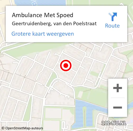 Locatie op kaart van de 112 melding: Ambulance Met Spoed Naar Geertruidenberg, van den Poelstraat op 23 oktober 2019 13:49