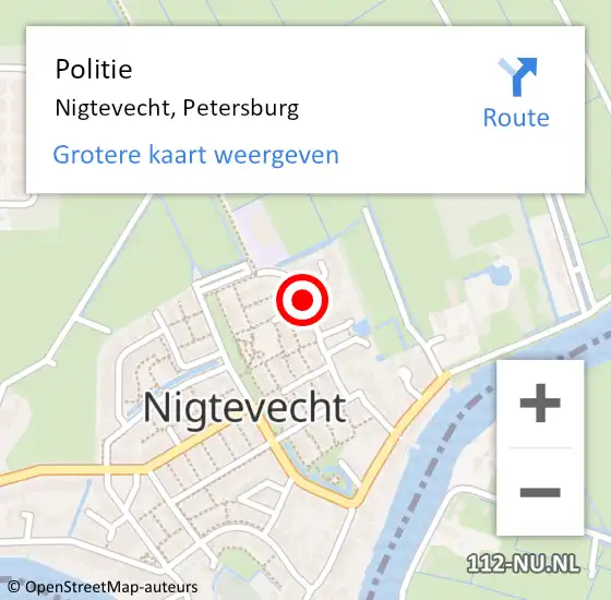 Locatie op kaart van de 112 melding: Politie Nigtevecht, Petersburg op 23 oktober 2019 14:25