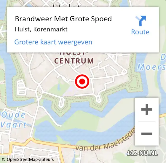 Locatie op kaart van de 112 melding: Brandweer Met Grote Spoed Naar Hulst, Korenmarkt op 23 oktober 2019 16:47