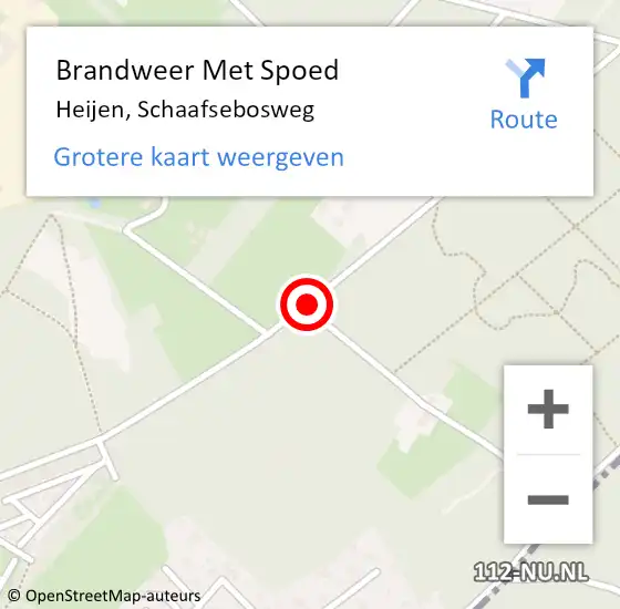 Locatie op kaart van de 112 melding: Brandweer Met Spoed Naar Heijen, Schaafsebosweg op 23 oktober 2019 17:37