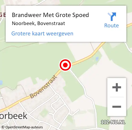 Locatie op kaart van de 112 melding: Brandweer Met Grote Spoed Naar Noorbeek, Bovenstraat op 23 oktober 2019 19:09