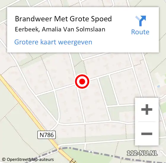 Locatie op kaart van de 112 melding: Brandweer Met Grote Spoed Naar Eerbeek, Amalia Van Solmslaan op 23 oktober 2019 19:49