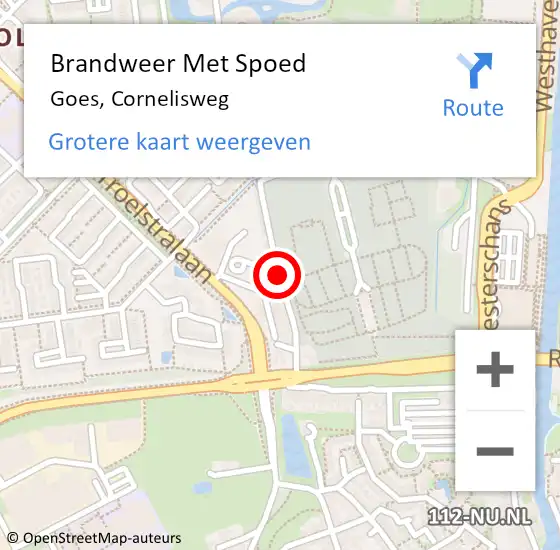 Locatie op kaart van de 112 melding: Brandweer Met Spoed Naar Goes, Cornelisweg op 23 oktober 2019 20:24