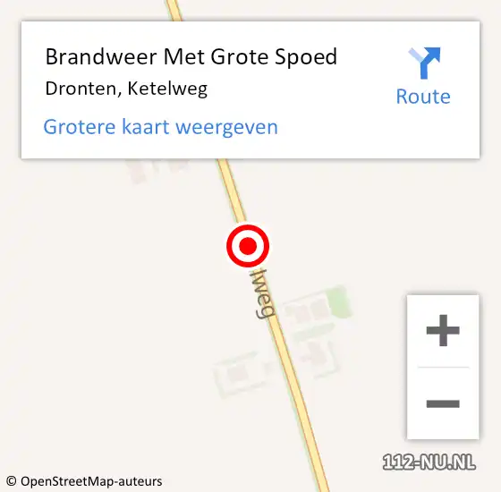 Locatie op kaart van de 112 melding: Brandweer Met Grote Spoed Naar Dronten, Ketelweg op 23 oktober 2019 20:35