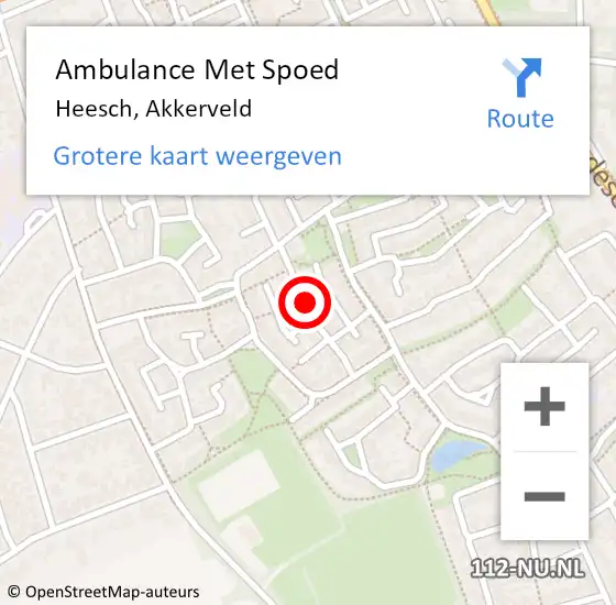 Locatie op kaart van de 112 melding: Ambulance Met Spoed Naar Heesch, Akkerveld op 23 oktober 2019 22:58