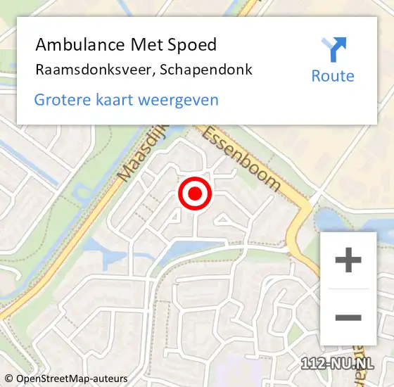 Locatie op kaart van de 112 melding: Ambulance Met Spoed Naar Raamsdonksveer, Schapendonk op 24 oktober 2019 00:35
