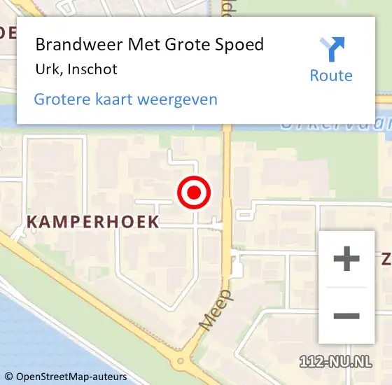 Locatie op kaart van de 112 melding: Brandweer Met Grote Spoed Naar Urk, Inschot op 24 oktober 2019 09:52