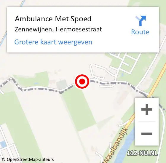 Locatie op kaart van de 112 melding: Ambulance Met Spoed Naar Zennewijnen, Hermoesestraat op 24 oktober 2019 09:56