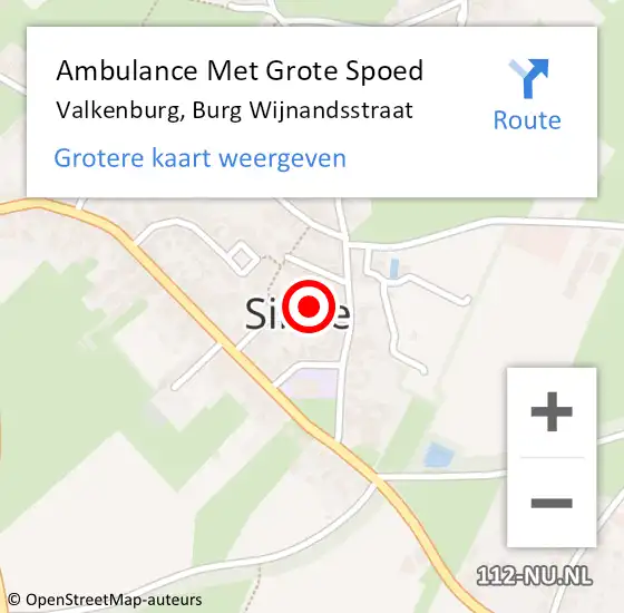 Locatie op kaart van de 112 melding: Ambulance Met Grote Spoed Naar Valkenburg, Burg Wijnandsstraat op 17 april 2014 15:54