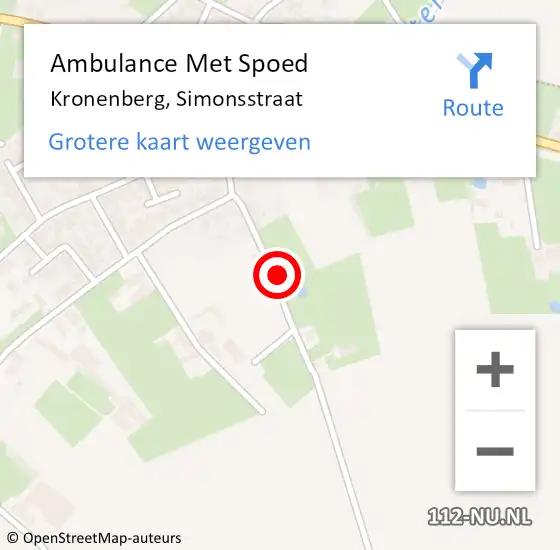 Locatie op kaart van de 112 melding: Ambulance Met Spoed Naar Kronenberg, Simonsstraat op 17 april 2014 16:04