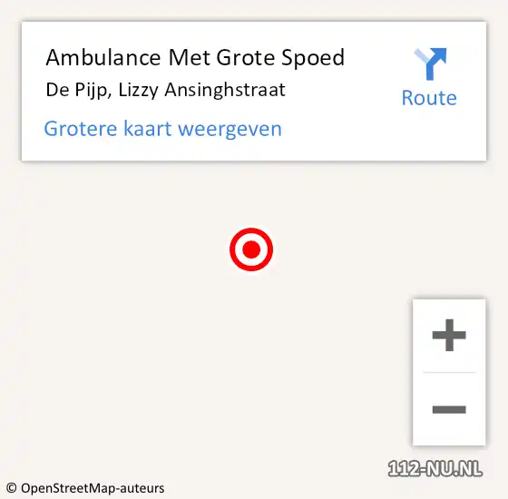 Locatie op kaart van de 112 melding: Ambulance Met Grote Spoed Naar De Pijp, Lizzy Ansinghstraat op 29 september 2013 03:27