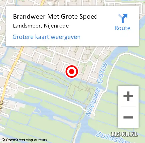 Locatie op kaart van de 112 melding: Brandweer Met Grote Spoed Naar Landsmeer, Nijenrode op 24 oktober 2019 15:07