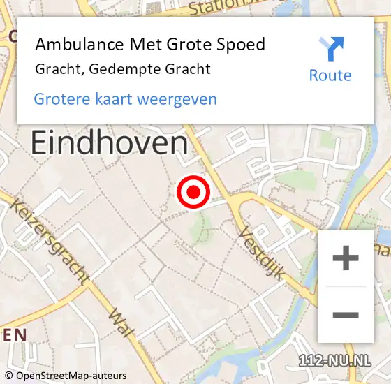 Locatie op kaart van de 112 melding: Ambulance Met Grote Spoed Naar Gracht, Gedempte Gracht op 24 oktober 2019 15:53