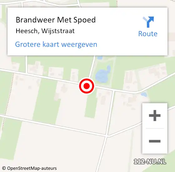 Locatie op kaart van de 112 melding: Brandweer Met Spoed Naar Heesch, Wijststraat op 24 oktober 2019 16:02