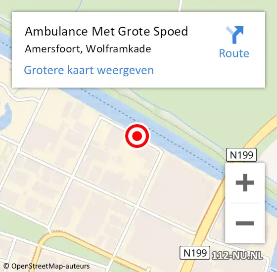 Locatie op kaart van de 112 melding: Ambulance Met Grote Spoed Naar Amersfoort, Wolframkade op 24 oktober 2019 16:12