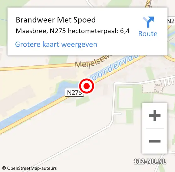Locatie op kaart van de 112 melding: Brandweer Met Spoed Naar Beringe, Noordervaart op 24 oktober 2019 17:36